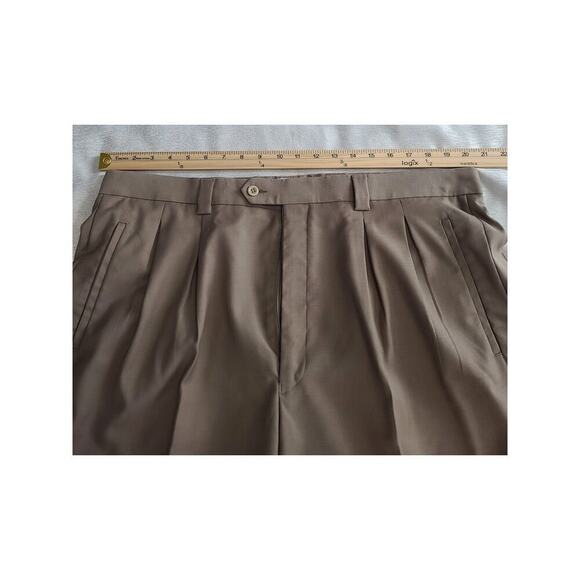 Giorgio Ferraro men's dress khaki pleated hemmed pants pants 40x37L inseam 28" - Picture 4 of 9